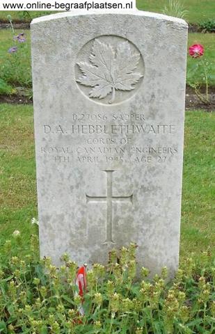 Het graf van David Alfred Hebblethwaite