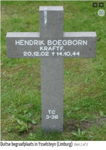 Zijn graf op de Deutscher Soldatenfriedhof Ysselsteyn