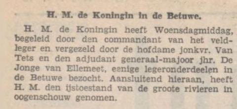 Koningin bezoekt legeronderdelen in de Betuwe