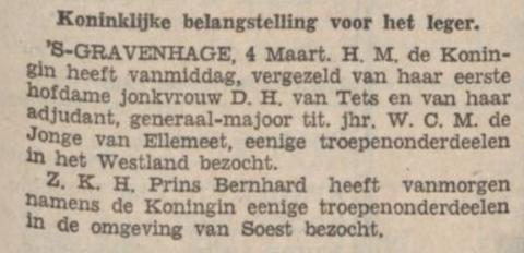 Koninklijke belangstelling voor het leger