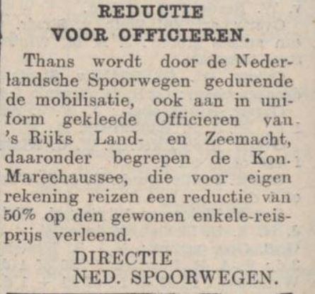 NS: Reductie voor militairen