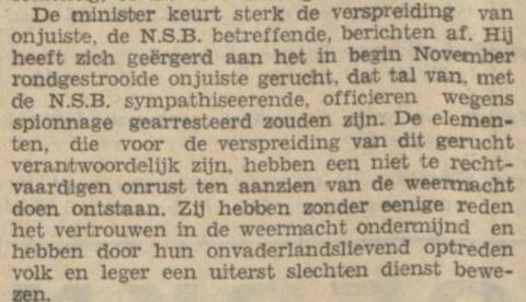 Keur onjuiste berichten over de NSB af