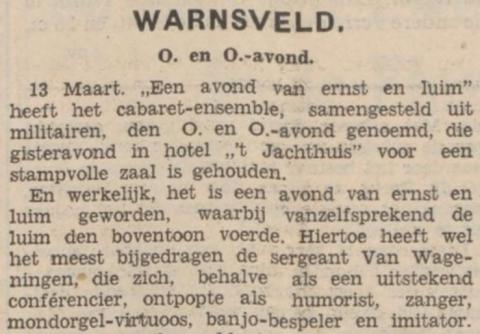 Leuke avond met de gelegerde militairen in t Jachthuis