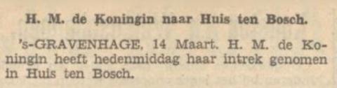 Koningin verhuist naar Huis ten Bosch