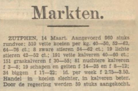 De Zutphense veemarkt in 1940 