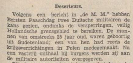 Duitse deserteurs feestelijk onthaald