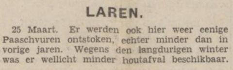 Minder houtafval voor het paasvuur?