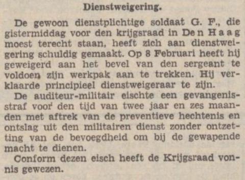 Diensweigeraar krijgt 2.5 jaar