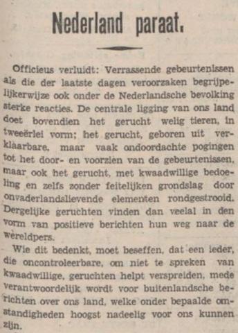 Nederlandse leger is paraat