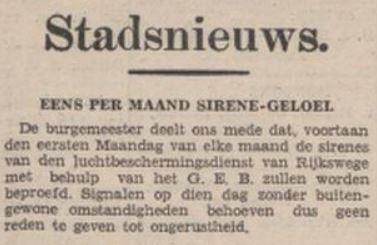 Elke eerste maandag test sirenes