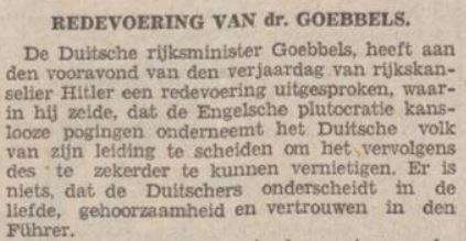 Goebbels over de liefde voor Hitler