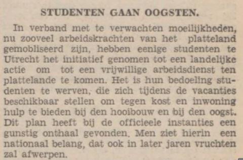 Studenten willen boeren helpen met hooien