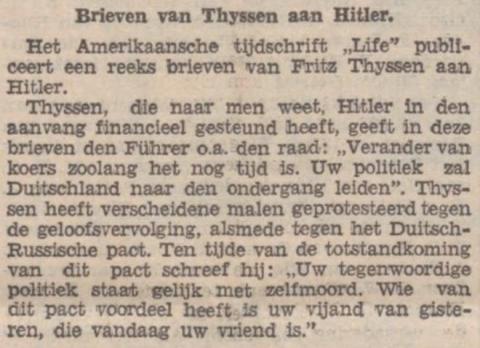 Eens financierde hij Hitler