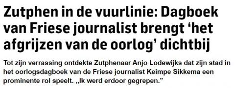 Intervieuw in De Stentor van 4 mei 2019
