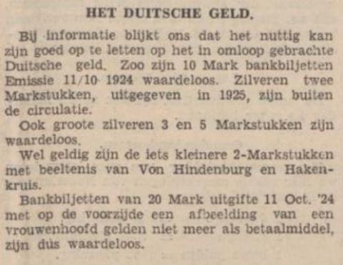 Oppassen met in omloop gebrachte Duits geld