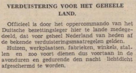 Duitse oppercommando wil totale verduistering