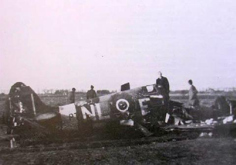 Een neergestorte Spitfire