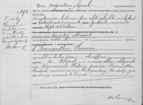 Uittreksel uit het overlijdensregister der Gemeente Zutphen