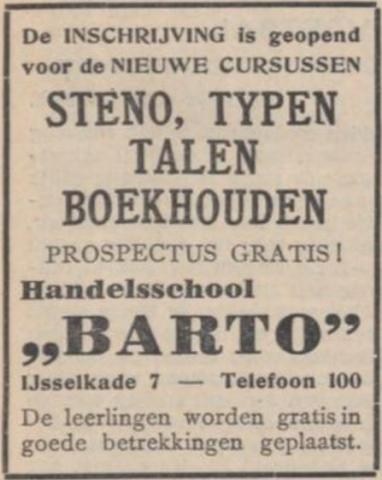 Een advertentie van de firma Barto