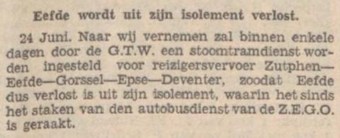 Eefde uit zijn isolement