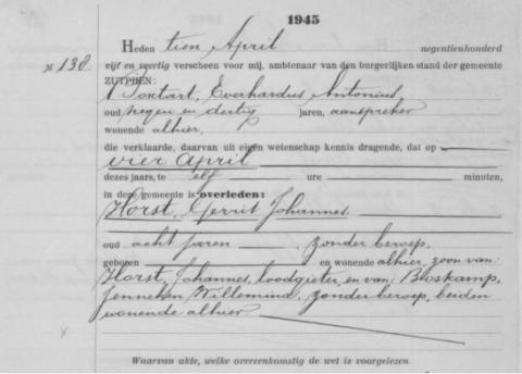 Uittreksel uit het overlijdensregister der Gemeente Zutphen