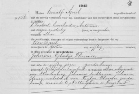 Uittreksel uit het overlijdensregister der Gemeente Zutphen