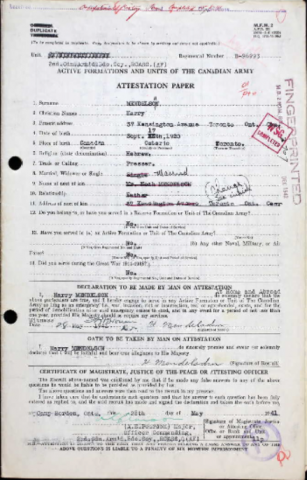 An Attestation Paper for Persons Enlisted for Service Abroad
