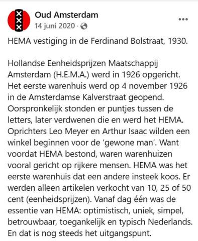 De historie van de Hema