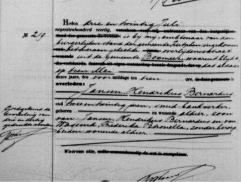 Uittreksel uit het overlijdensregister der Gemeente Boxmeer/Zutphen