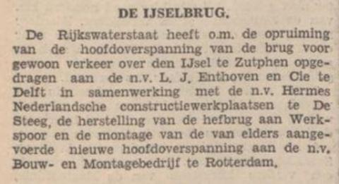 Opruiming schade aan de IJsselbrug