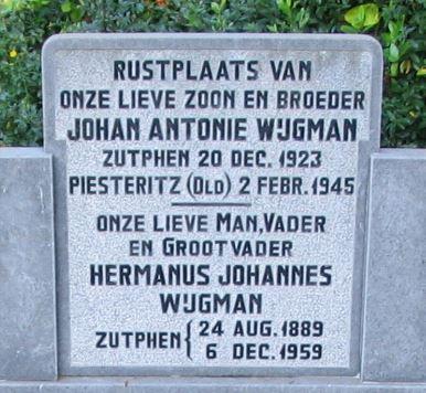 Het graf van de familie Wijgman