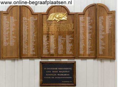 Zijn naam wordt vermeld op dit monument ter nagedachtenis van de Engelandvaarders