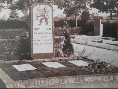 Herdenkingsmonument 4 mei aan de 3 gevallenen in de oorlog, waaronder Jan Meijer.