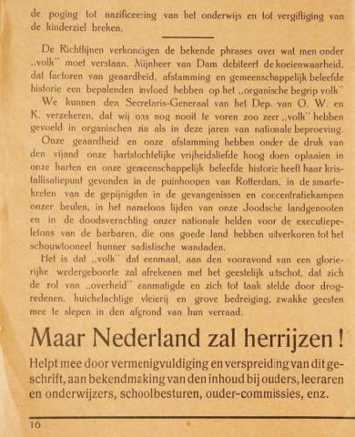 'Richtlijnen' voor de nazificeering van het Onderwijs