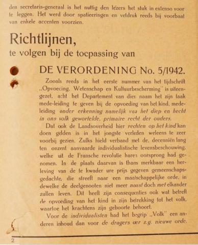'Richtlijnen' voor de nazificeering van het Onderwijs