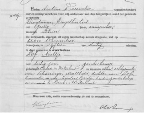Uittreksel uit het overlijdensregister der Gemeente Zutphen