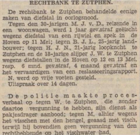 Eenige zaken van diefstal in oorlogsnood