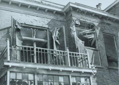 Achterzijde van een huis aan de Rozenhoflaan