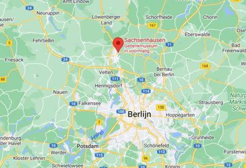 Het concentratiekamp Sachsenhausen waar hij in het 'ziekenhuis' overleed