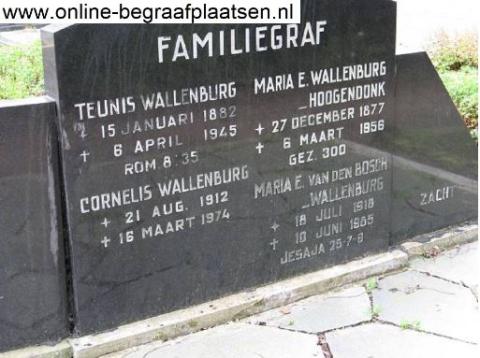 Het famiiegraf van de familie Wallenburg