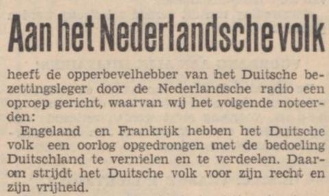 Aan het Nederlandse volk