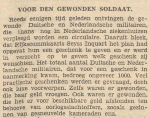 Voor de gewonde soldaat