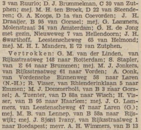 Warnsveld Gevestigd en Vertrokken