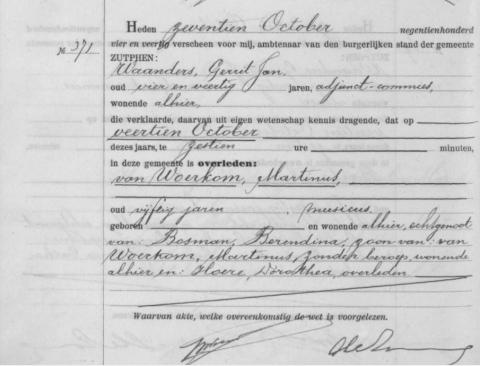 Uittreksel uit het overlijdensregister der Gemeente Zutphen