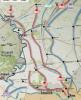 De rode Canadezen en blauwe Britten die gezamelijk optrekken naar het noorden